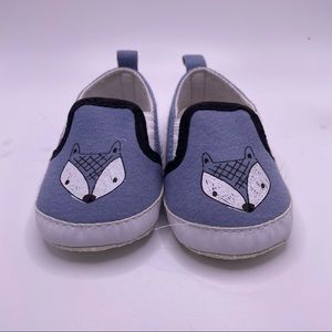 Chick Pea 6-9 Month Blue Fox Slip-On Soft Bottom Baby Shoes